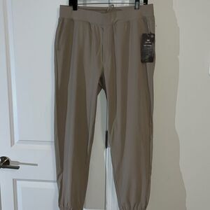 NWT $90 Tan Cory Vines City 4 Way Stretch Jogger Track Pants Sweatpants w/mark